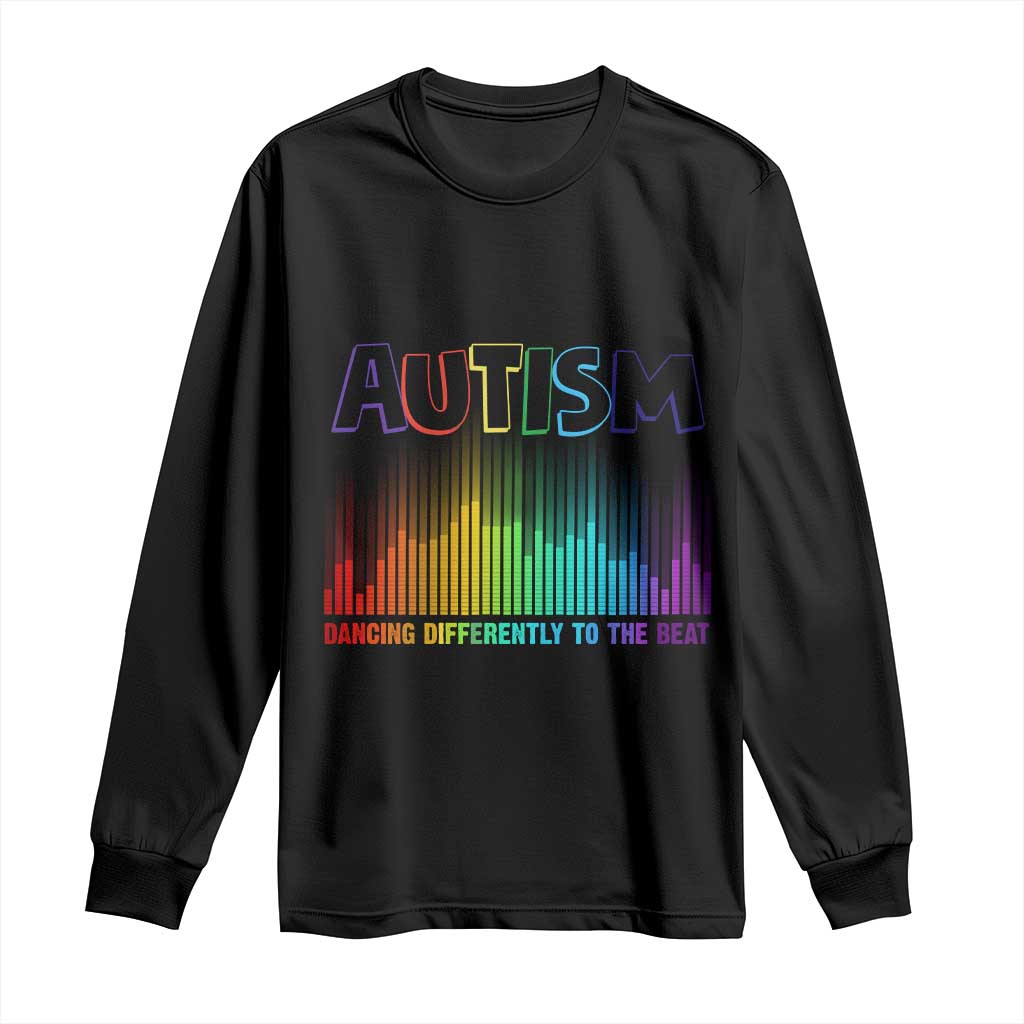Autism Awareness Long Sleeve Shirt Autism Dancing Differently To The Beat TS11 Black Print Your Wear