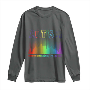 Autism Awareness Long Sleeve Shirt Autism Dancing Differently To The Beat TS11 Dark Heather Print Your Wear