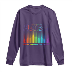 Autism Awareness Long Sleeve Shirt Autism Dancing Differently To The Beat TS11 Purple Print Your Wear