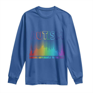 Autism Awareness Long Sleeve Shirt Autism Dancing Differently To The Beat TS11 Royal Blue Print Your Wear