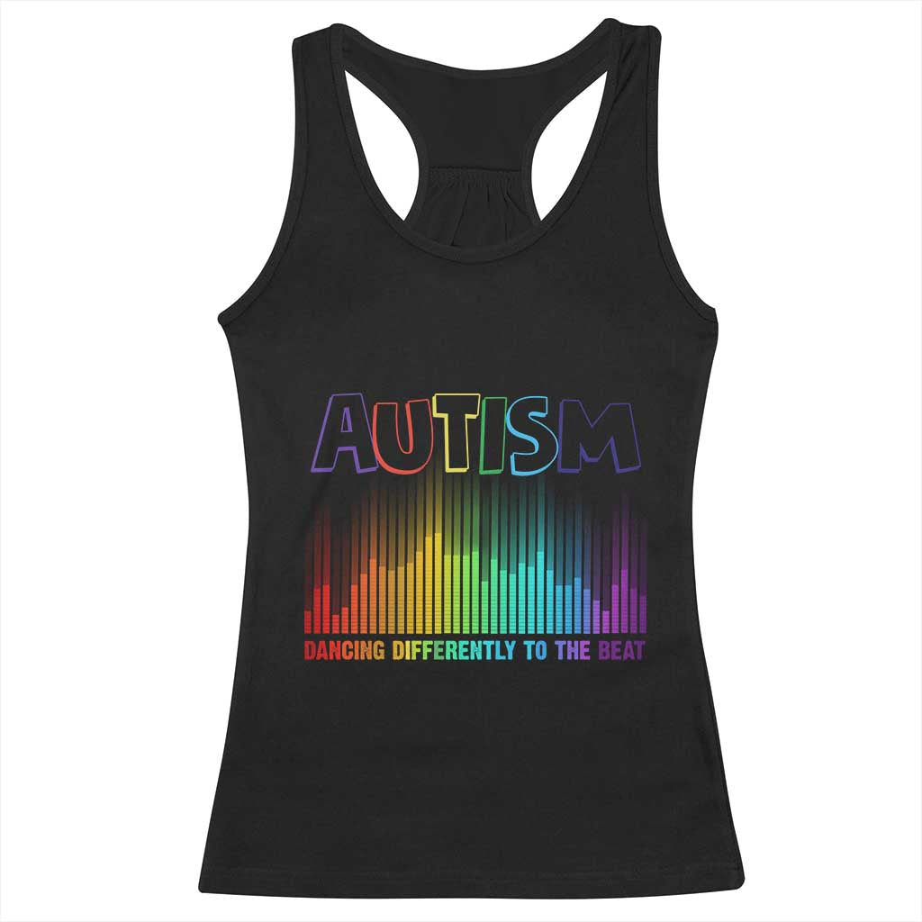Autism Awareness Racerback Tank Top Autism Dancing Differently To The Beat TS11 Black Print Your Wear