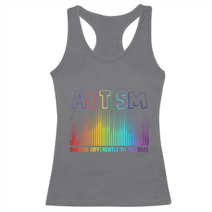 Autism Awareness Racerback Tank Top Autism Dancing Differently To The Beat TS11 Charcoal Print Your Wear