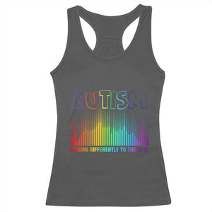 Autism Awareness Racerback Tank Top Autism Dancing Differently To The Beat TS11 Dark Heather Print Your Wear