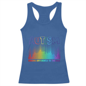 Autism Awareness Racerback Tank Top Autism Dancing Differently To The Beat TS11 Royal Blue Print Your Wear