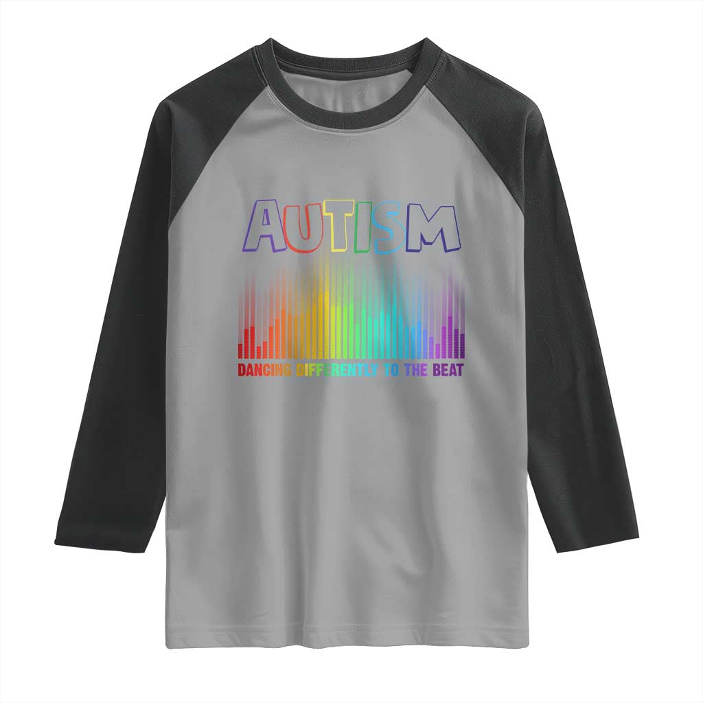 Autism Awareness Raglan Shirt Autism Dancing Differently To The Beat TS11 Sport Gray Black Print Your Wear