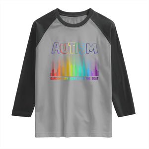Autism Awareness Raglan Shirt Autism Dancing Differently To The Beat TS11 Sport Gray Black Print Your Wear