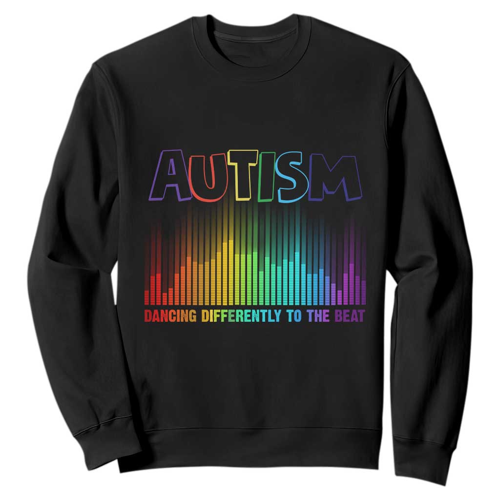 Autism Awareness Sweatshirt Autism Dancing Differently To The Beat TS11 Black Print Your Wear