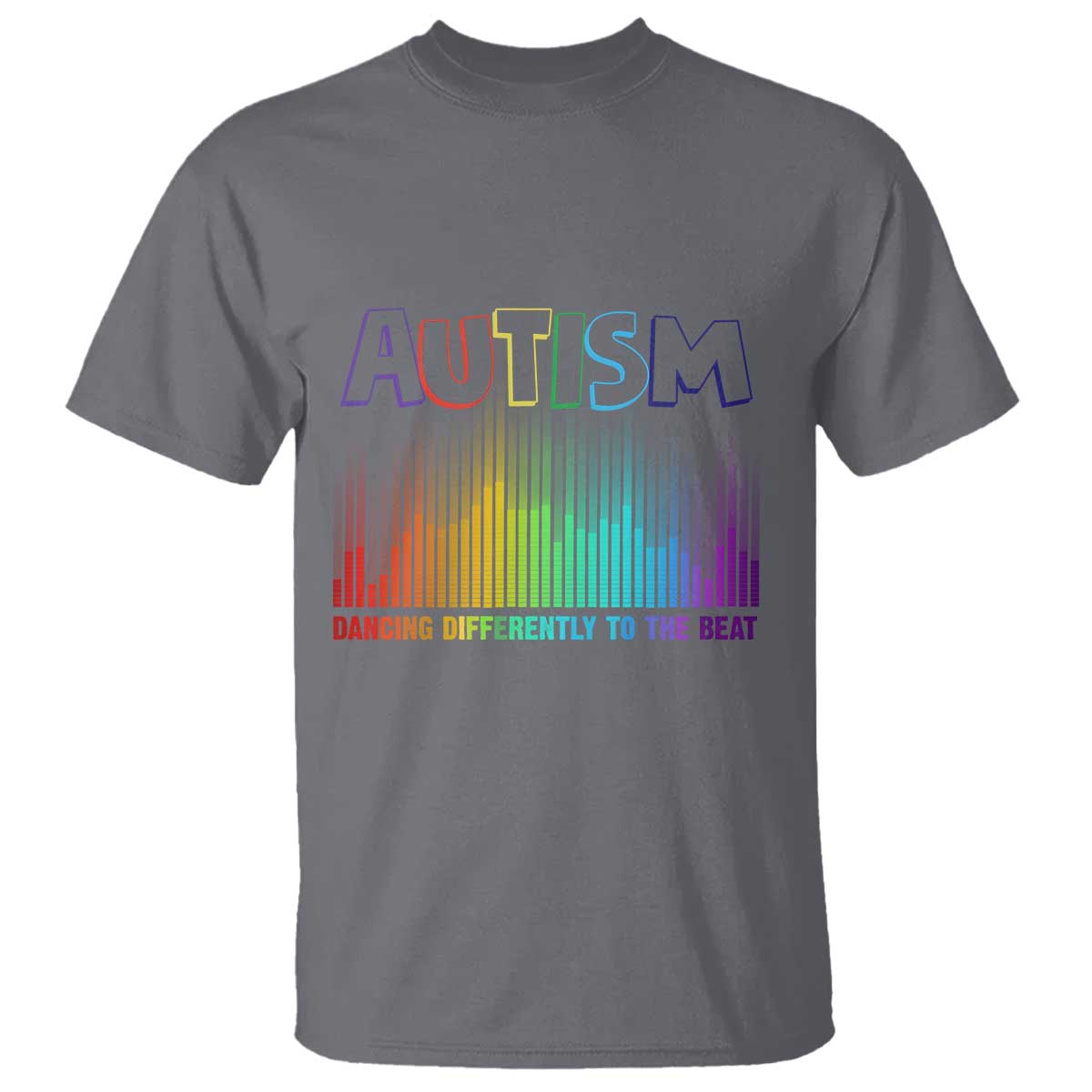 Autism Awareness T Shirt Autism Dancing Differently To The Beat TS11 Charcoal Print Your Wear