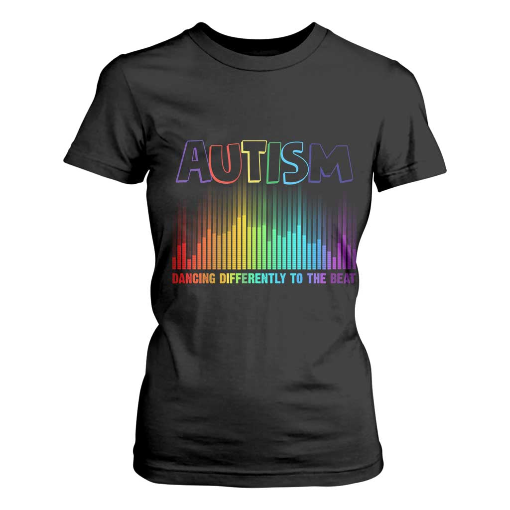 Autism Awareness T Shirt For Women Autism Dancing Differently To The Beat TS11 Black Print Your Wear