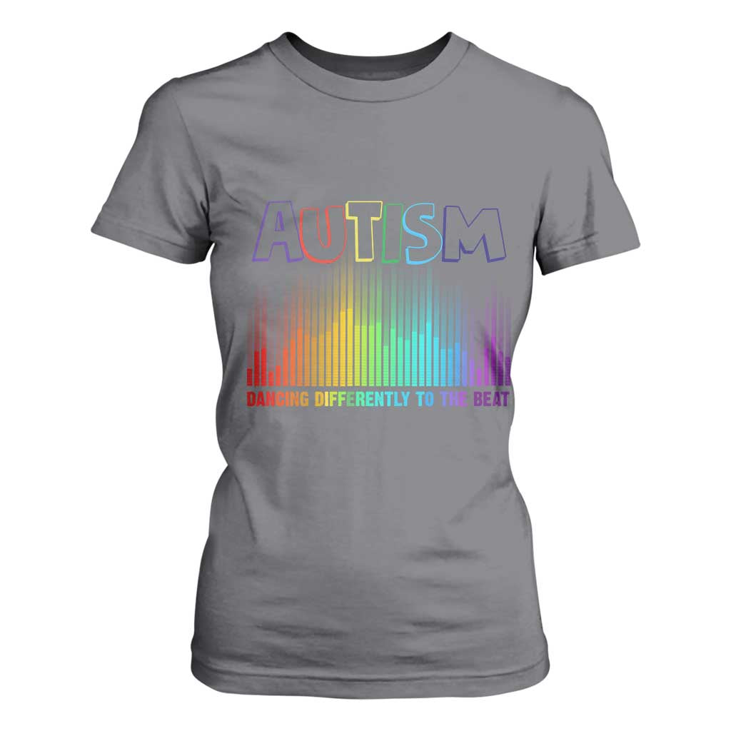Autism Awareness T Shirt For Women Autism Dancing Differently To The Beat TS11 Charcoal Print Your Wear