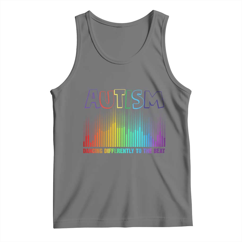 Autism Awareness Tank Top Autism Dancing Differently To The Beat TS11 Black Heather Print Your Wear