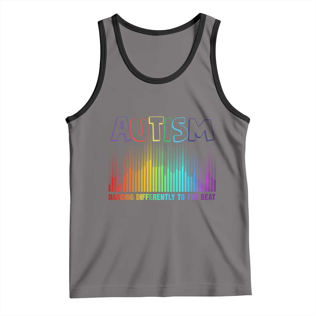 Autism Awareness Tank Top Autism Dancing Differently To The Beat TS11 Deep Heather Black Print Your Wear