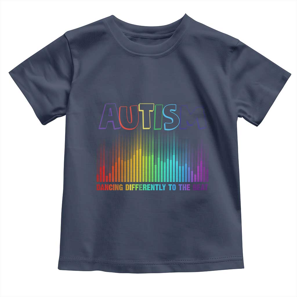 Autism Awareness Toddler T Shirt Autism Dancing Differently To The Beat TS11 Navy Print Your Wear