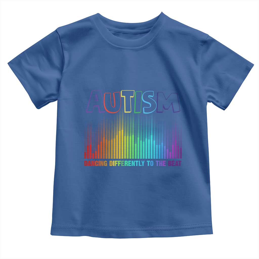 Autism Awareness Toddler T Shirt Autism Dancing Differently To The Beat TS11 Royal Blue Print Your Wear