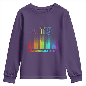 Autism Awareness Youth Sweatshirt Autism Dancing Differently To The Beat TS11 Purple Print Your Wear