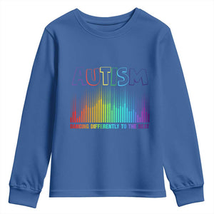 Autism Awareness Youth Sweatshirt Autism Dancing Differently To The Beat TS11 Royal Blue Print Your Wear