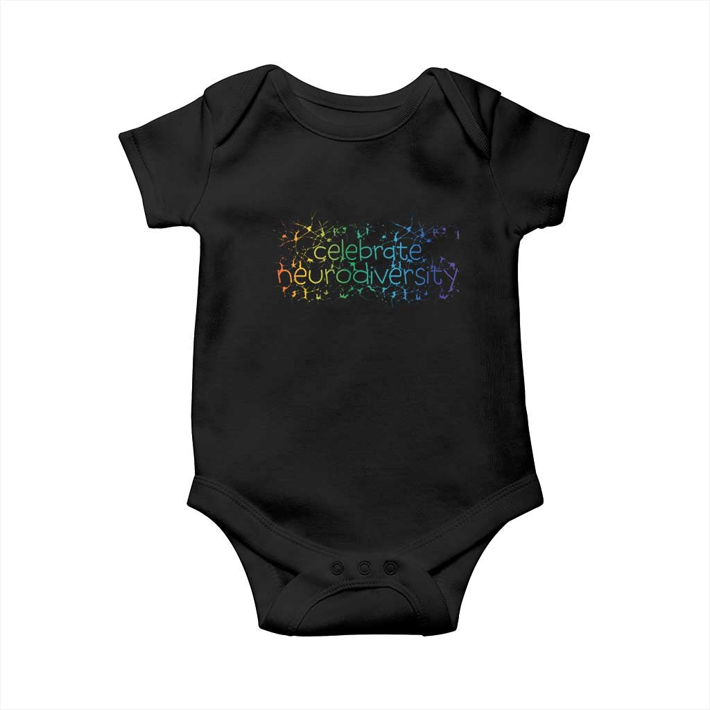 Celebrate Neurodiversity Baby Onesie Autism Awareness ASD ADHD Mental Health TS11 Black Print Your Wear