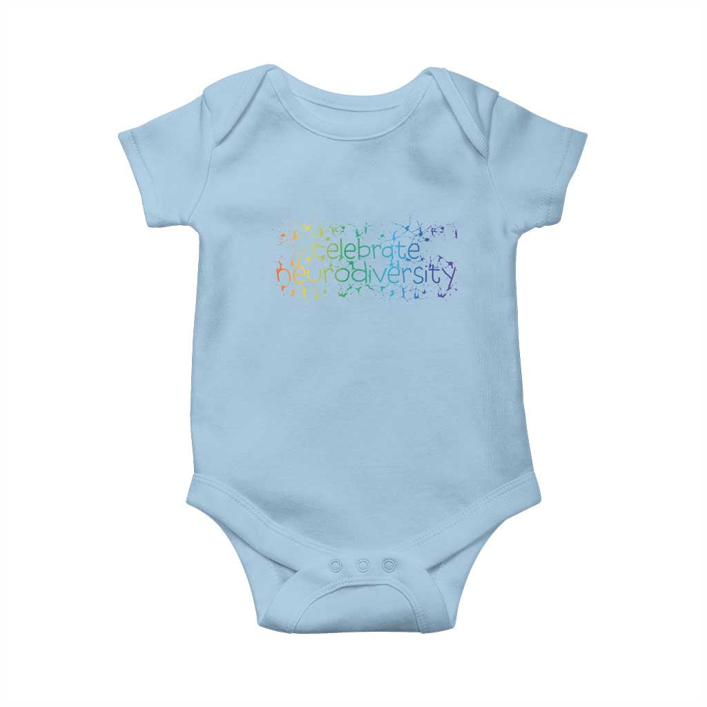 Celebrate Neurodiversity Baby Onesie Autism Awareness ASD ADHD Mental Health TS11 Light Blue Print Your Wear