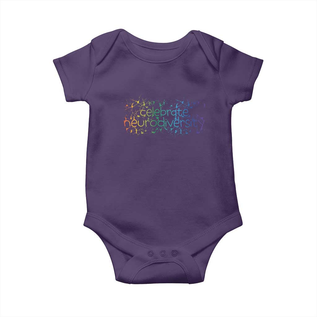 Celebrate Neurodiversity Baby Onesie Autism Awareness ASD ADHD Mental Health TS11 Purple Print Your Wear