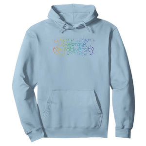 Celebrate Neurodiversity Hoodie Autism Awareness ASD ADHD Mental Health TS11 Light Blue Print Your Wear