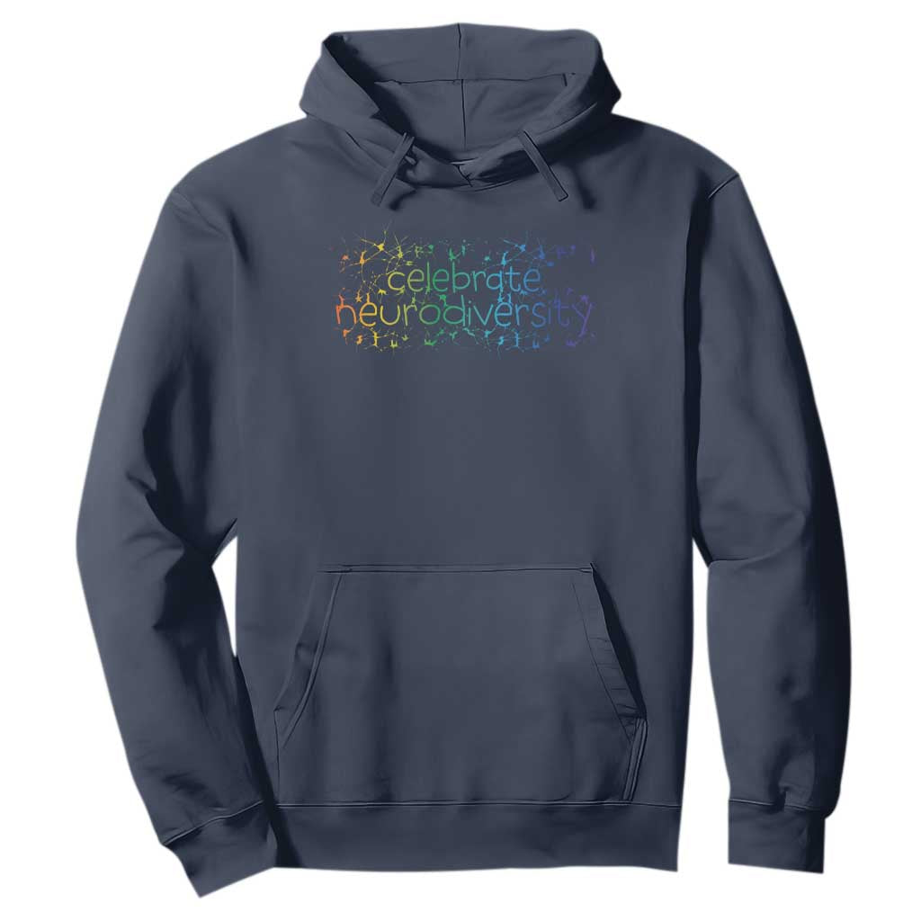 Celebrate Neurodiversity Hoodie Autism Awareness ASD ADHD Mental Health TS11 Navy Print Your Wear