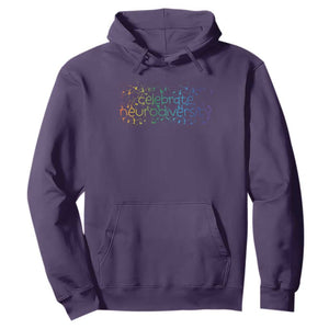Celebrate Neurodiversity Hoodie Autism Awareness ASD ADHD Mental Health TS11 Purple Print Your Wear