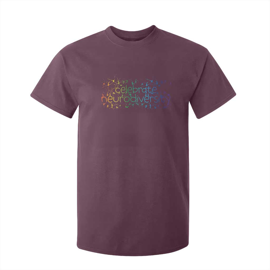 Celebrate Neurodiversity T Shirt For Kid Autism Awareness ASD ADHD Mental Health TS11 Maroon Print Your Wear