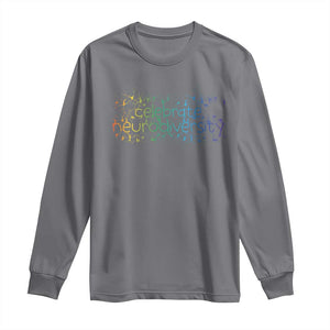 Celebrate Neurodiversity Long Sleeve Shirt Autism Awareness ASD ADHD Mental Health TS11 Charcoal Print Your Wear