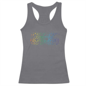 Celebrate Neurodiversity Racerback Tank Top Autism Awareness ASD ADHD Mental Health TS11 Charcoal Print Your Wear