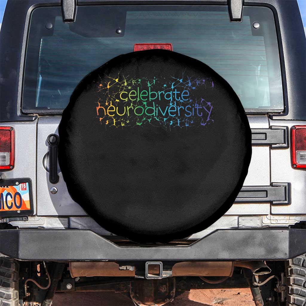 Celebrate Neurodiversity Spare Tire Cover Autism Awareness ASD ADHD Mental Health TS11 No hole Black Print Your Wear