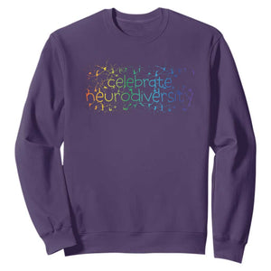 Celebrate Neurodiversity Sweatshirt Autism Awareness ASD ADHD Mental Health TS11 Purple Print Your Wear