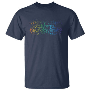 Celebrate Neurodiversity T Shirt Autism Awareness ASD ADHD Mental Health TS11 Navy Print Your Wear