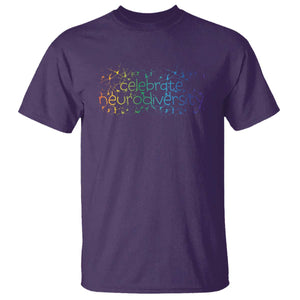 Celebrate Neurodiversity T Shirt Autism Awareness ASD ADHD Mental Health TS11 Purple Print Your Wear