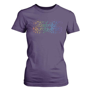 Celebrate Neurodiversity T Shirt For Women Autism Awareness ASD ADHD Mental Health TS11 Purple Print Your Wear