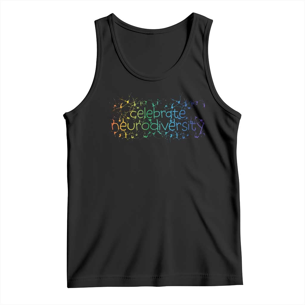 Celebrate Neurodiversity Tank Top Autism Awareness ASD ADHD Mental Health TS11 Black Print Your Wear