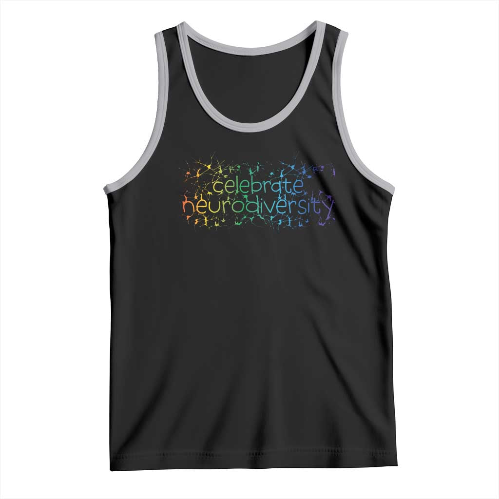 Celebrate Neurodiversity Tank Top Autism Awareness ASD ADHD Mental Health TS11 Black Athletic Heather Print Your Wear