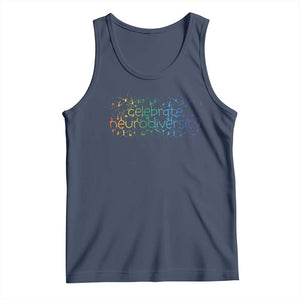 Celebrate Neurodiversity Tank Top Autism Awareness ASD ADHD Mental Health TS11 Navy Print Your Wear
