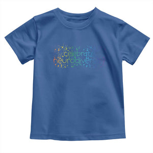 Celebrate Neurodiversity Toddler T Shirt Autism Awareness ASD ADHD Mental Health TS11 Royal Blue Print Your Wear
