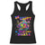 Funny Autism Awareness Be Happy In Your Own Shell Racerback Tank Top Rainbow Puzzle Turtle TS11 Black Print Your Wear