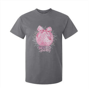 Neurodivergent Neuro Sparkly T Shirt For Kid Autism Spectrum ADHD Pink Bow Disco Ball TS11 Charcoal Print Your Wear