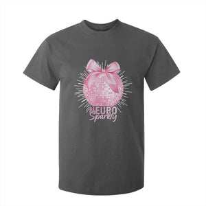 Neurodivergent Neuro Sparkly T Shirt For Kid Autism Spectrum ADHD Pink Bow Disco Ball TS11 Dark Heather Print Your Wear