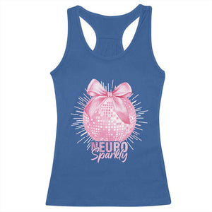 Neurodivergent Neuro Sparkly Racerback Tank Top Autism Spectrum ADHD Pink Bow Disco Ball TS11 Royal Blue Print Your Wear