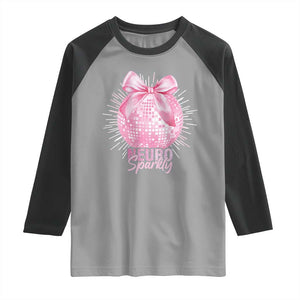 Neurodivergent Neuro Sparkly Raglan Shirt Autism Spectrum ADHD Pink Bow Disco Ball TS11 Sport Gray Black Print Your Wear