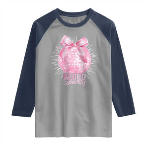 Neurodivergent Neuro Sparkly Raglan Shirt Autism Spectrum ADHD Pink Bow Disco Ball TS11 Sport Gray Navy Print Your Wear
