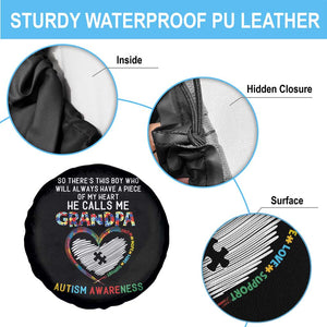 Autism Awareness Grandpa Spare Tire Cover So There's This Boy Who Will Always Have A Piece Of My Heart He Calls Me Grandpa TS11 Print Your Wear