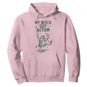 Funny My Bitch Got Autism Meme Hoodie Autistic Frog TS11 Light Pink Print Your Wear