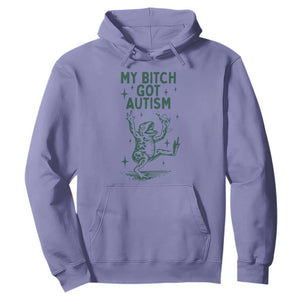 Funny My Bitch Got Autism Meme Hoodie Autistic Frog TS11 Violet Print Your Wear