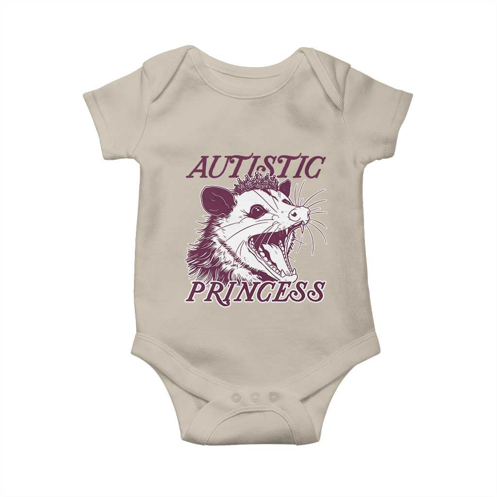 Funny Autistic Princess Baby Onesie Autism Awareness Opposum TS11 Sand Print Your Wear