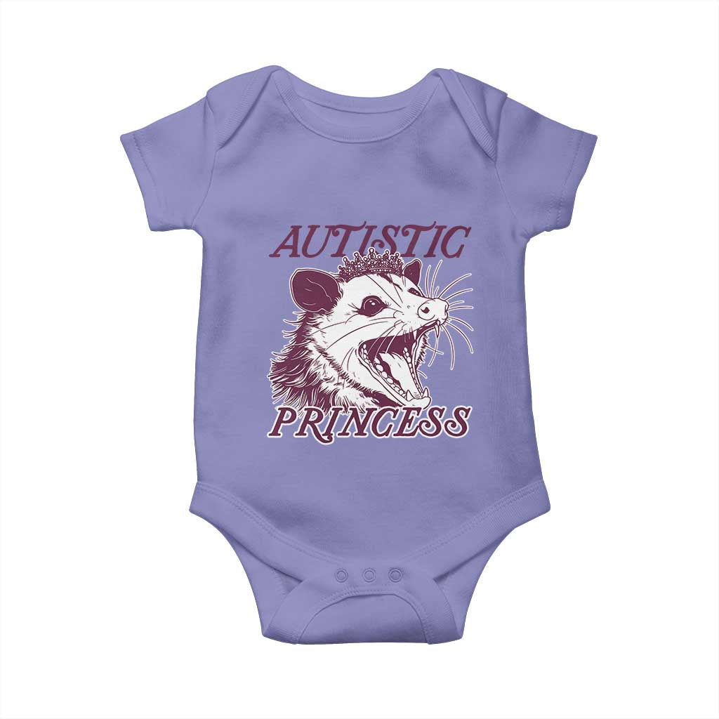 Funny Autistic Princess Baby Onesie Autism Awareness Opposum TS11 Violet Print Your Wear