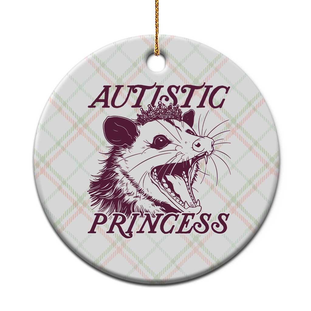 Funny Autistic Princess Ceramic Ornament Autism Awareness Opposum TS11 1pc Christmas Plaid Print Your Wear